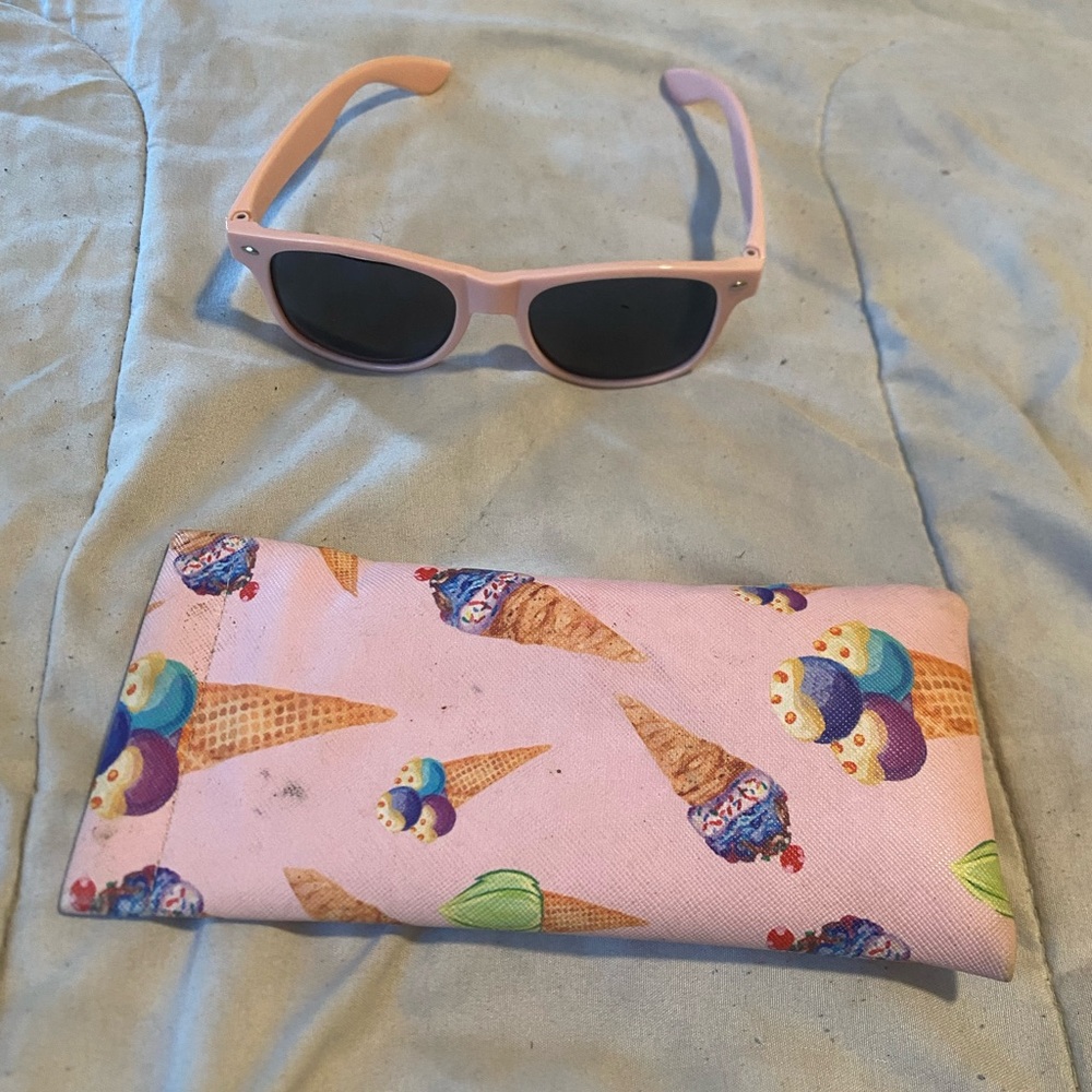 Bride Tribe Pink Sunglasses with Ice Cream Case -